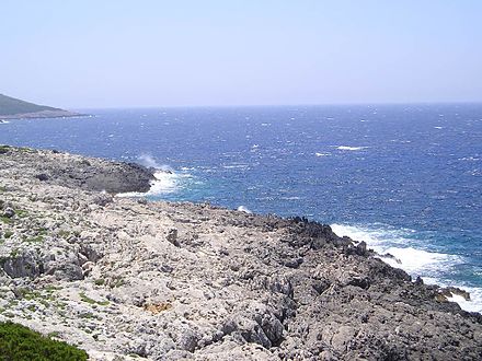 The windy waters west of the island, seen from Cape Skinari
