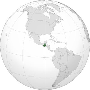 과테말라의 위치 (진녹색) 서반구 (회색)