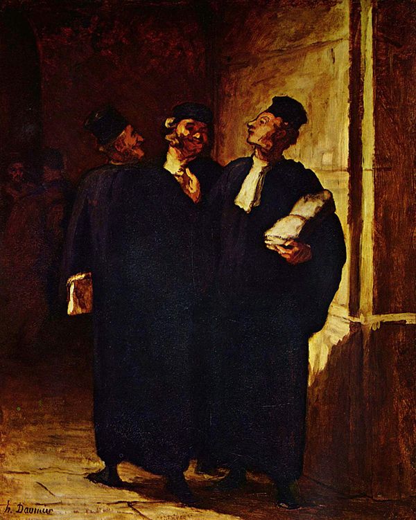 19th-century painting of Advocates, by French artist Honoré Daumier