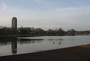 The Serpentine, viewed from the footpath across the dam.