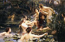Hylas and the Water Nymphs (1909) by Henrietta Rae. Human mating is dependent on the operational sex ratio. Hylas and the Water Nymphs.jpg