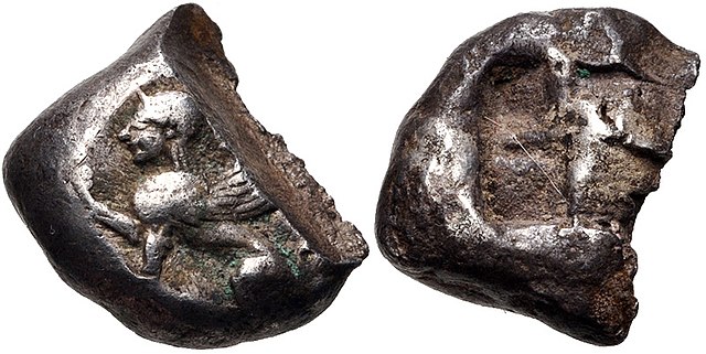 Coin of Chios just before the revolt, circa 525–510 BC.