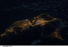 Satellite view of the Taipei-Taoyuan-Keelung Metropolitan Area, the largest metropolitan area in Taiwan ISS026-E-12273 - View of Taiwan.jpg