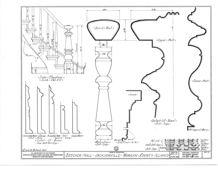 File:Illinois College, Beecher Hall, Jacksonville, Morgan County, IL HABS ILL,69-JACVI,2A- (sheet 10 of 11).tif