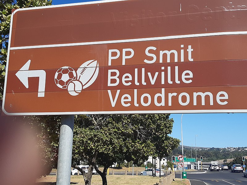 File:Information road sign that indicates PP Smit Stadium in Bellville.jpg