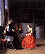 室内で音楽を演奏する仲間　(c.1668) クリーブランド美術館