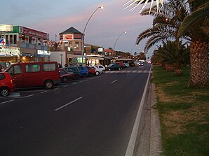 Evening main street in Solana Matorral