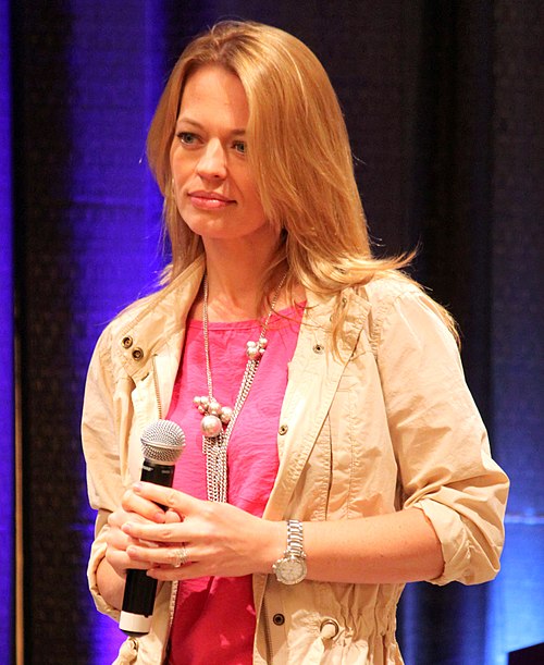 Jeri Ryan, appearing at the Creation Star Trek convention in 2010; she joined the cast in Season 4 of the show, as the ex-Borg character Seven of Nine