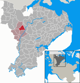 Poziția Jerrishoe pe harta districtului Schleswig-Flensburg