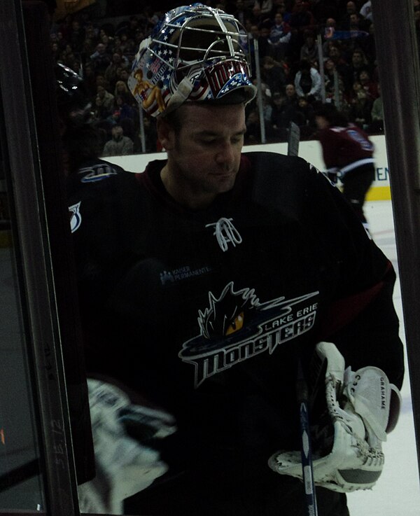 Grahame with the Lake Erie Monsters in 2011