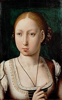 Johanna 1500 körül Juan de Flandes festő munkáján (Szépművészeti Múzeum)