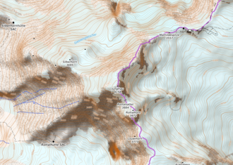 Carte topographique de la Jungfrau.