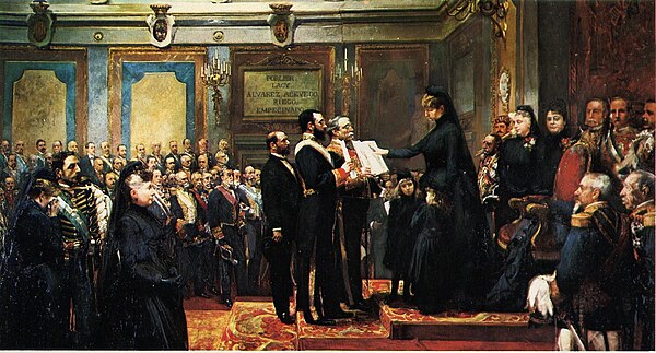 Maria Christina swears the 1876 Constitution