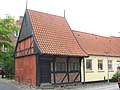 Modern photo of the oldest dated half-timbered house in Køge and Denmark