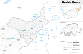 Mapa de District Goms French District de Conches