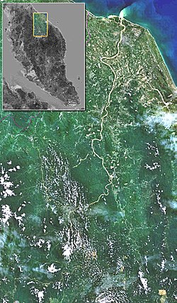 Река Келантан, спутниковый снимок