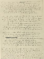 Francis Scott Key's original manuscript copy of his "Defence of Fort M'Henry" poem, now on display at the Maryland Historical Society KeysSSB.jpg