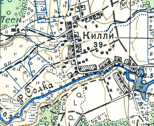 План деревни Килли. 1938 год