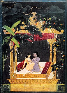 Krishna et Radha dans un pavillon.jpg