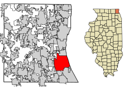 Localização de Lake Forest em Lake County, Illinois.