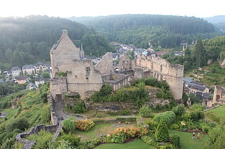 The ruins of Larochette Castle