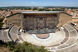 Restoration of the ancient Roman theater of Orange (1892). The work was continued by his son, Jules Formigé.