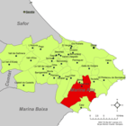 Расположение муниципалитета Бениса на карте провинции