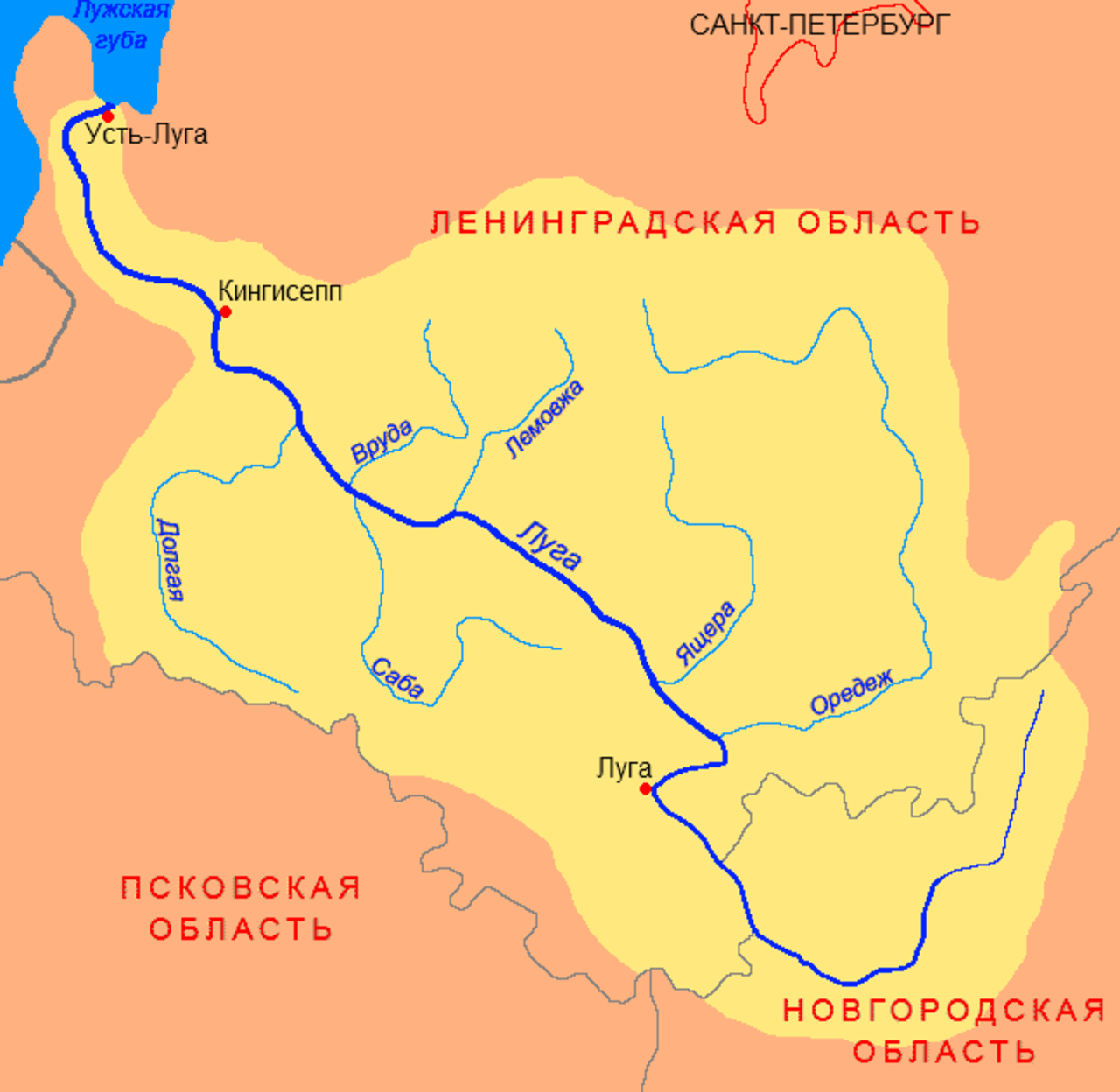 Бассейн реки лен. Бассейн реки Луга в Ленинградской области. Река Луга на карте Ленинградской области. Река Луга с притоками на карте. Схема притоков реки Луга.