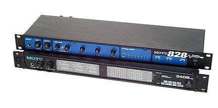 A pair of professional rackmount audio interfaces