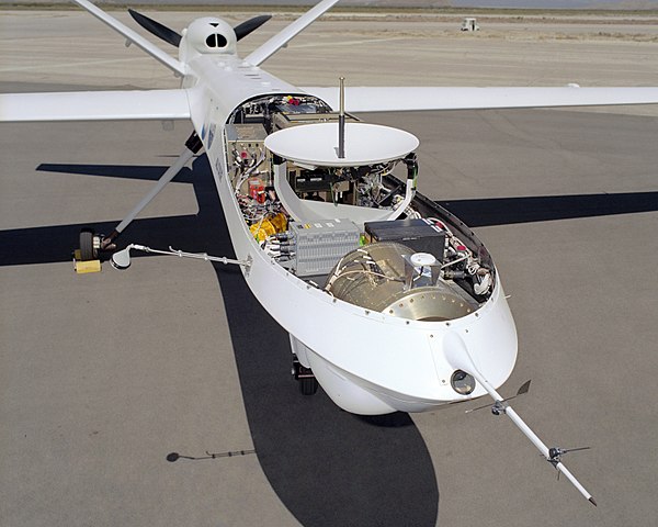 The satellite antenna and sensors of an NOAA-NASA flight demonstrator, 2005