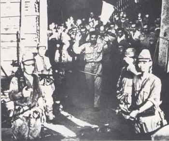 The surrender of U.S. forces at the Malinta Tunnel on May 6, 1942.