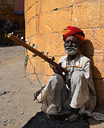 Man playing Ravanahatha in Jaisalmer, India Man playing Ravanahatha in India.jpg