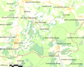 Poziția localității Gyé-sur-Seine