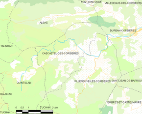 Poziția localității Cascastel-des-Corbières