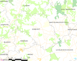 Mapa obce Domeyrot