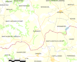 Mapa obce Plaisance