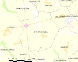 Mapa obce Chavigny-Bailleul