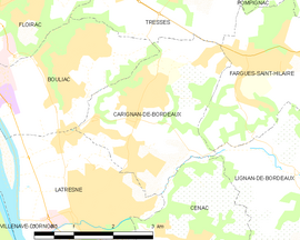 Mapa obce Carignan-de-Bordeaux