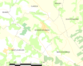 Mapa obce Eugénie-les-Bains