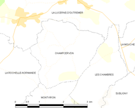 Mapa obce Champcervon