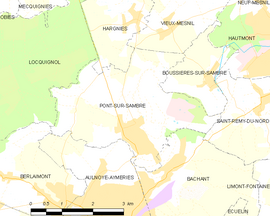 Mapa obce Pont-sur-Sambre