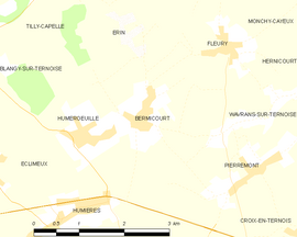 Mapa obce Bermicourt