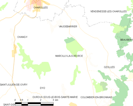 Mapa obce Marcilly-la-Gueurce