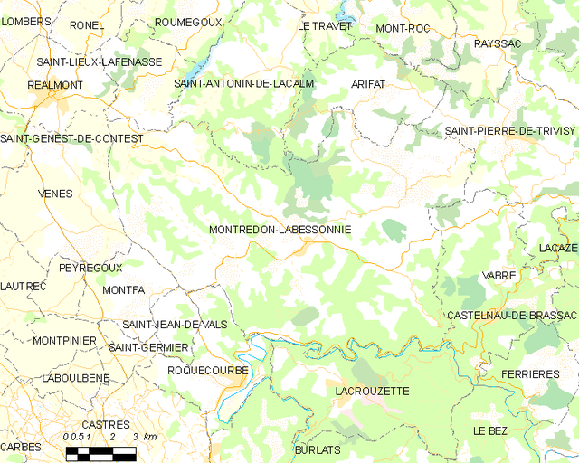 Poziția localității Montredon-Labessonnié