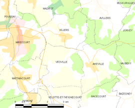 Mapa obce Vroville