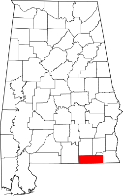Karte von Geneva County innerhalb von Alabama