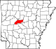 Mapa del estado que destaca el condado de Perry