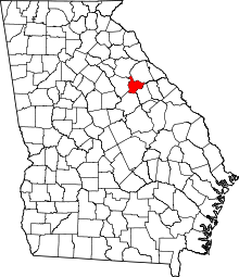 Harta e Taliaferro County në Georgia