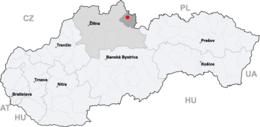 Trstena na karti Slovačke