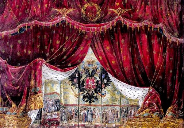 Design for the Imperial-era curtain of the Mariinsky Theatre that existed prior to 1914